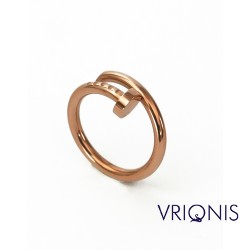 R106rC | Ασημένιο Δαχτυλίδι Επιχρυσωμένο με Ροζ Χρυσό