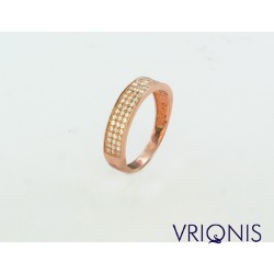 R107rC | Ασημένιο Δαχτυλίδι Επιχρυσωμένο με Ροζ Χρυσό