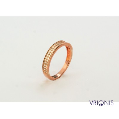 R109rC | Ασημένιο Δαχτυλίδι Επιχρυσωμένο με Ροζ Χρυσό