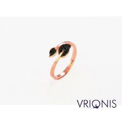 R113rC | Ασημένιο Δαχτυλίδι Επιχρυσωμένο με Ροζ Χρυσό