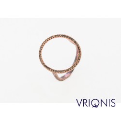 R114rC | Ασημένιο Δαχτυλίδι Επιχρυσωμένο με Ροζ Χρυσό