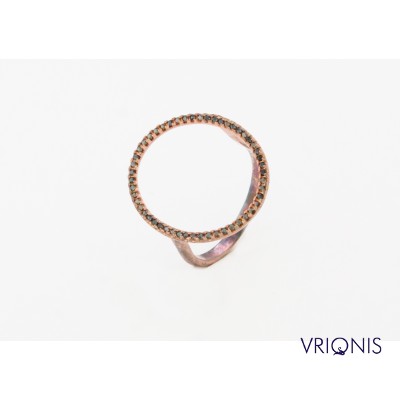 R114rC | Ασημένιο Δαχτυλίδι Επιχρυσωμένο με Ροζ Χρυσό