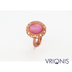 R123rM | Ασημένιο Δαχτυλίδι Επιχρυσωμένο με Ροζ Χρυσό
