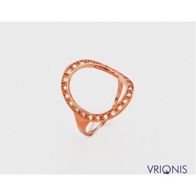 R125rM | Ασημένιο Δαχτυλίδι Επιχρυσωμένο με Ροζ Χρυσό