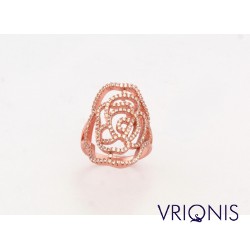 R130rM | Ασημένιο Δαχτυλίδι Επιχρυσωμένο με Ροζ Χρυσό