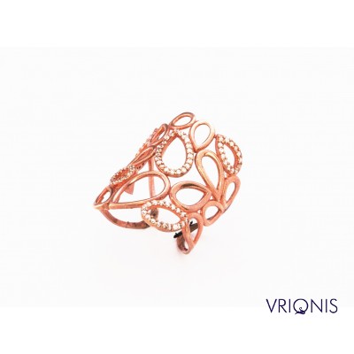 R131rM | Ασημένιο Δαχτυλίδι Επιχρυσωμένο με Ροζ Χρυσό