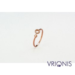 R132rC | Ασημένιο Δαχτυλίδι Επιχρυσωμένο με Ροζ Χρυσό