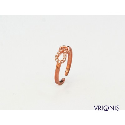 R133rC | Ασημένιο Δαχτυλίδι Επιχρυσωμένο με Ροζ Χρυσό