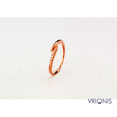 R135rC | Ασημένιο Δαχτυλίδι Επιχρυσωμένο με Ροζ Χρυσό