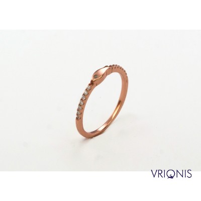 R137rC | Ασημένιο Δαχτυλίδι Επιχρυσωμένο με Ροζ Χρυσό