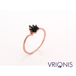 R138rC | Ασημένιο Δαχτυλίδι Επιχρυσωμένο με Ροζ Χρυσό