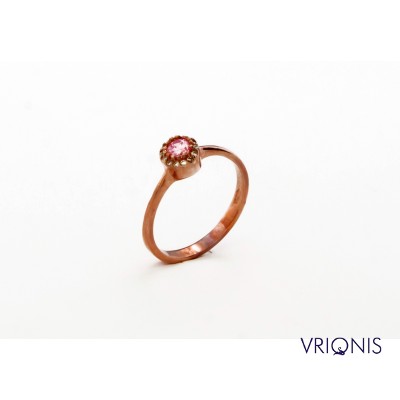 R140rC | Ασημένιο Δαχτυλίδι Επιχρυσωμένο με Ροζ Χρυσό
