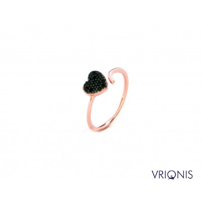 R144rC | Ασημένιο Δαχτυλίδι Επιχρυσωμένο με Ροζ Χρυσό
