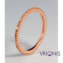 R214rC | Ασημένιο Δαχτυλίδι Επιχρυσωμένο με Ροζ Χρυσό