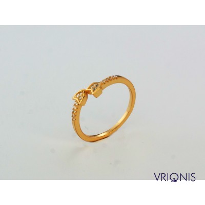 R177gC | Ασημένιο Δαχτυλίδι Επιχρυσωμένο με Κίτρινο Χρυσό