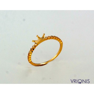 R179gC | Ασημένιο Δαχτυλίδι Επιχρυσωμένο με Κίτρινο Χρυσό