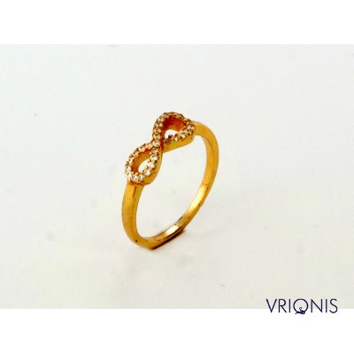 R184gC | Ασημένιο Δαχτυλίδι Επιχρυσωμένο με Κίτρινο Χρυσό