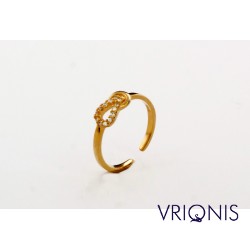 R190gC | Ασημένιο Δαχτυλίδι Επιχρυσωμένο με Κίτρινο Χρυσό