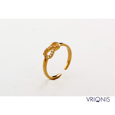 R190gC | Ασημένιο Δαχτυλίδι Επιχρυσωμένο με Κίτρινο Χρυσό