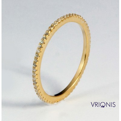 R205yC | Ασημένιο Δαχτυλίδι Επιχρυσωμένο με Κίτρινο Χρυσό